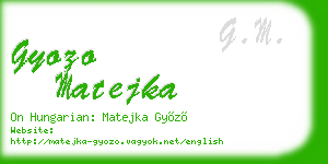 gyozo matejka business card