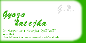 gyozo matejka business card